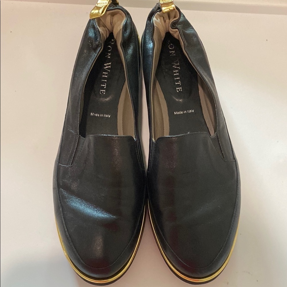 Ron White Nell Black Leather Slip-On Shoes size 40